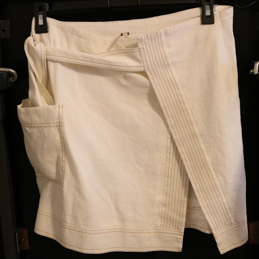 Free People white wrap skirt